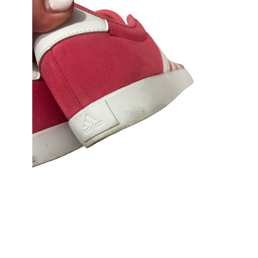 Adidas VL Court 3.0 Kids Sneakers Pink White Suede Low Top Size 5.5Y Womens7 - Picture 5 of 7